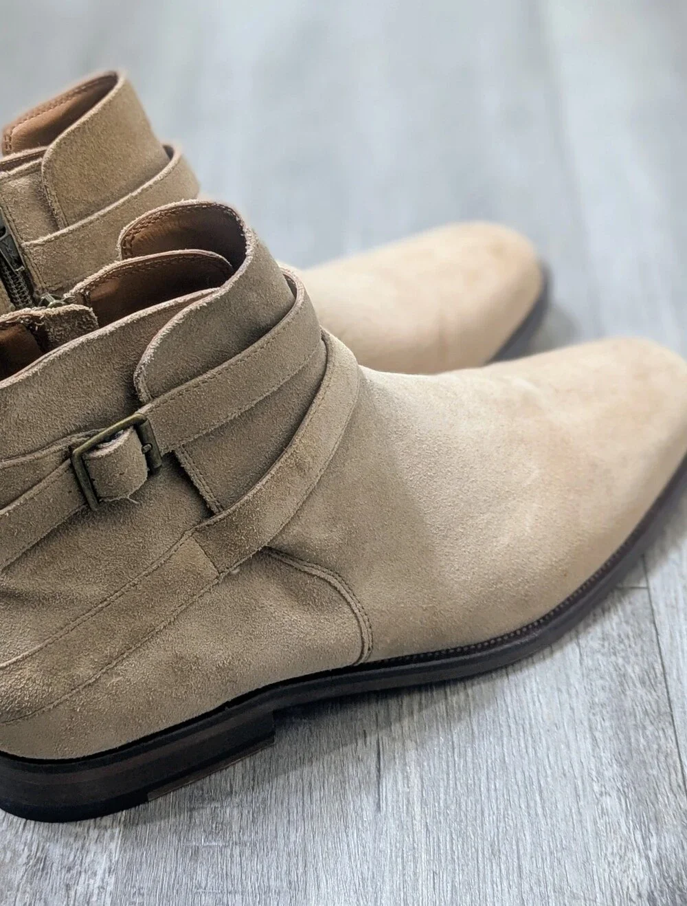 Aldo Suede Chelsea Ankle Boots in Beige - Men's Dress Boot
